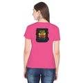 Female Classic Crew T-Shirt | Women's Regular Fit | 180 GSM Bio-Washed Cotton Blend | DTG Print Ready | Durable & Pre-Shrunk | Personalized | DTG | Typography | Self-improvement | Everyday | Positive | Makes Today Great - back - Pink - mockup 2