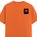 Female Classic Crew T-Shirt | Women's Regular Fit | 180 GSM Bio-Washed Cotton Blend | DTG Print Ready | Durable & Pre-Shrunk | Personalized | DTG | Typography | Self-improvement | Everyday | Positive | Makes Today Great - left pocket - Orange - mockup 3