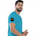 Female Classic Crew T-Shirt | Women's Regular Fit | 180 GSM Bio-Washed Cotton Blend | DTG Print Ready | Durable & Pre-Shrunk | Personalized | DTG | Typography | Self-improvement | Everyday | Positive | Makes Today Great - right sleeve - SkyBlue - mockup 6