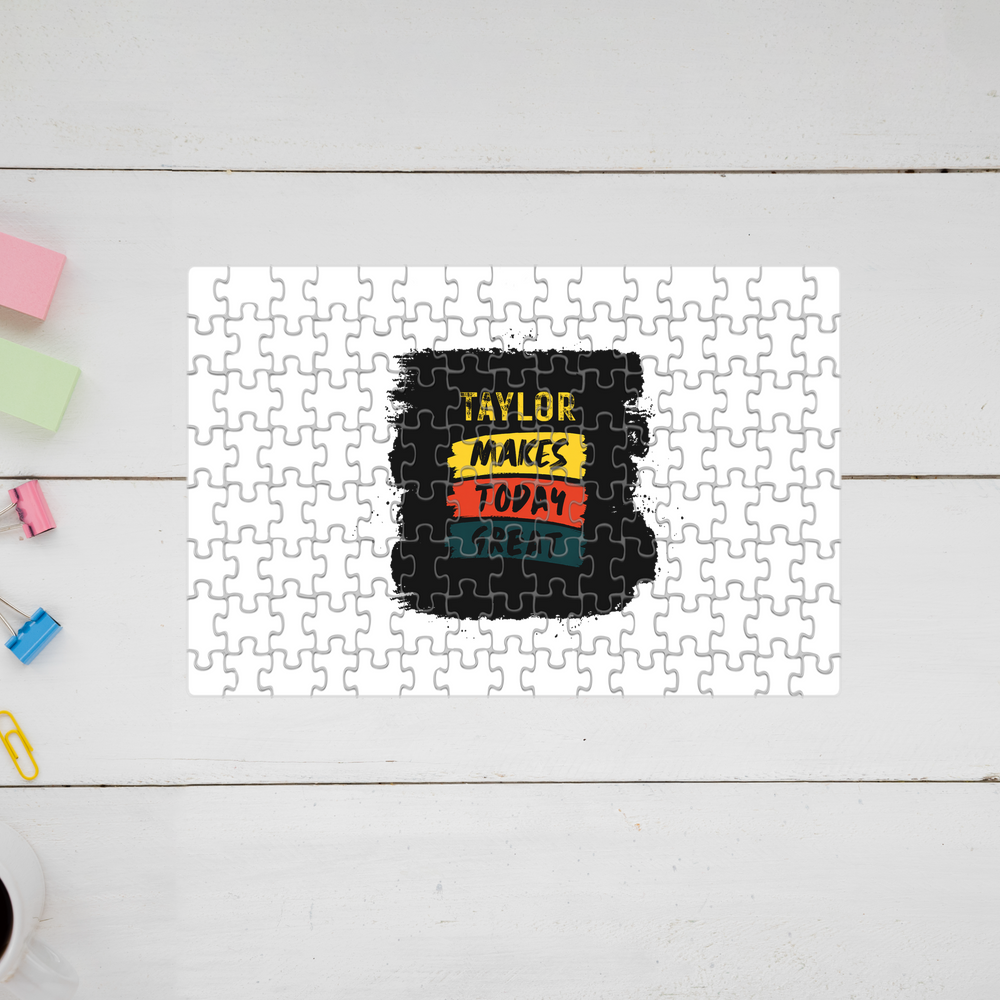 Jigsaw Puzzle | 120 Pieces | A4 Size | Recycled Paper | Semi-Glossy Finish | Fade-Proof Print | Engaging Entertainment | Unisex | Personalized | Typography | Self-improvement | Everyday | Positive | Makes Today Great - front - mockup 1