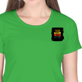 Female Classic Crew T-Shirt | Women's Regular Fit | 180 GSM Bio-Washed Cotton | Pre-Shrunk, Double Stitched | DTF Print | Personalized | DTF | Typography | Self-improvement | Everyday | Positive | Makes Today Great - left pocket - Flag Green - mockup 3