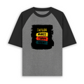 Unisex Oversized Raglan T-Shirt | Relaxed Fit | 100% Bio-Washed Cotton DTG Print | Two-Tone Contrast Sleeves | For Him & Her | Personalized | DTG | Typography | Self-improvement | Everyday | Positive | Makes Today Great - front - mockup 1