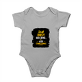 Baby Rompers | 0-12 Months | 180 GSM Bio-Washed Cotton | Soft, Durable, Pre-Shrunk | Unisex Baby | Personalized | DTF | Typography | Productivity | Ambition | Everyday | Empowering | Busy Building, Not Complaining - front - Grey Melange - mockup 1
