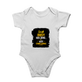 Baby Rompers | 0-12 Months | 180 GSM Bio-Washed Cotton | Soft, Durable, Pre-Shrunk | Unisex Baby | Personalized | DTF | Typography | Productivity | Ambition | Everyday | Empowering | Busy Building, Not Complaining - front - White - mockup 1