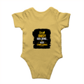 Baby Rompers | 0-12 Months | 180 GSM Bio-Washed Cotton | Soft, Durable, Pre-Shrunk | Unisex Baby | Personalized | DTF | Typography | Productivity | Ambition | Everyday | Empowering | Busy Building, Not Complaining - back - Yellow - mockup 2