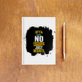 Notepad | A5 Size | 70 GSM Paper & 300 GSM Cover | 120 Pages, Wire Bound, Ruled/Unruled | Unisex | Personalized | Bold Graphic | Motivation | Success | Everyday | Empowering | No Excuses, Just Results - front_2 - White - mockup 3
