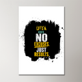 Acrylic Poster | Wall Decor | Glossy 3mm Acrylic | UV Printed, Stick-on, Frameless | Unisex | Personalized | Bold Graphic | Motivation | Success | Everyday | Empowering | No Excuses, Just Results - front_2 - 16x24Inch - White - mockup 2