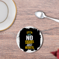 Coasters | Unisex | 3mm MDF Sublimation Print | Durable Surface Protection | All Ages | Personalized | Bold Graphic | Motivation | Success | Everyday | Empowering | No Excuses, Just Results - front - White - mockup 1