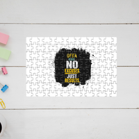 Jigsaw Puzzle | 120 Pieces | A4 Size | Recycled Paper | Semi-Glossy Finish | Fade-Proof Print | Engaging Entertainment | Unisex | Personalized | Bold Graphic | Motivation | Success | Everyday | Empowering | No Excuses, Just Results
