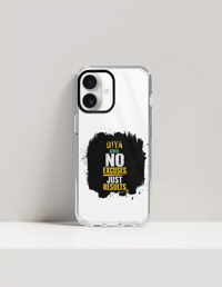 Hard Clear Case | iPhone | TPU Sides & PC Back | Detachable Camera Protector, Scratch-Proof | Unisex | Personalized | Bold Graphic | Motivation | Success | Everyday | Empowering | No Excuses, Just Results