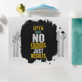 Placemat | Home Dining | 100% Polyester | Durable & Fade-Proof Prints | Unisex | Personalized | Bold Graphic | Motivation | Success | Everyday | Empowering | No Excuses, Just Results - front - White - mockup 1