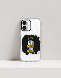 iPhone Glass Case | For iPhone Models | Tempered Glass Back & TPU Sides | Wireless Charging Compatible | Unisex | Personalized | Bold Graphic | Motivation | Success | Everyday | Empowering | No Excuses, Just Results