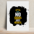 Metal Posters | 8x11.7, 11.7x15.7 | 1mm Thick Metal | Magnetic Display, Waterproof, Glossy Finish | Unisex | Personalized | Bold Graphic | Motivation | Success | Everyday | Empowering | No Excuses, Just Results - front - White - mockup 1