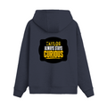 Oversized Hoodie | Relaxed Fit Unisex | 400 GSM Cotton Blend DTG Printed | Pre-Shrunk Drop Shoulder | Adult | Personalized | DTG | Typography | Mindset | Everyday | Motivational | Always Curious - back - Navy Blue - mockup 2