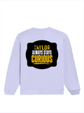 Oversized Sweatshirt | Relaxed Fit | 90% Cotton 10% Polyester 400 GSM DTF | Pre-Shrunk & Durable | Unisex Adult | Personalized | DTF | Typography | Mindset | Everyday | Motivational | Always Curious - back - Lavender - mockup 2