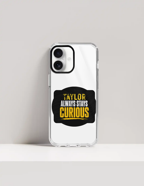 Hard Clear Case | iPhone | TPU Sides & PC Back | Detachable Camera Protector, Scratch-Proof | Unisex | Personalized | Typography | Mindset | Everyday | Motivational | Always Curious - front_17 - 17 - mockup 1