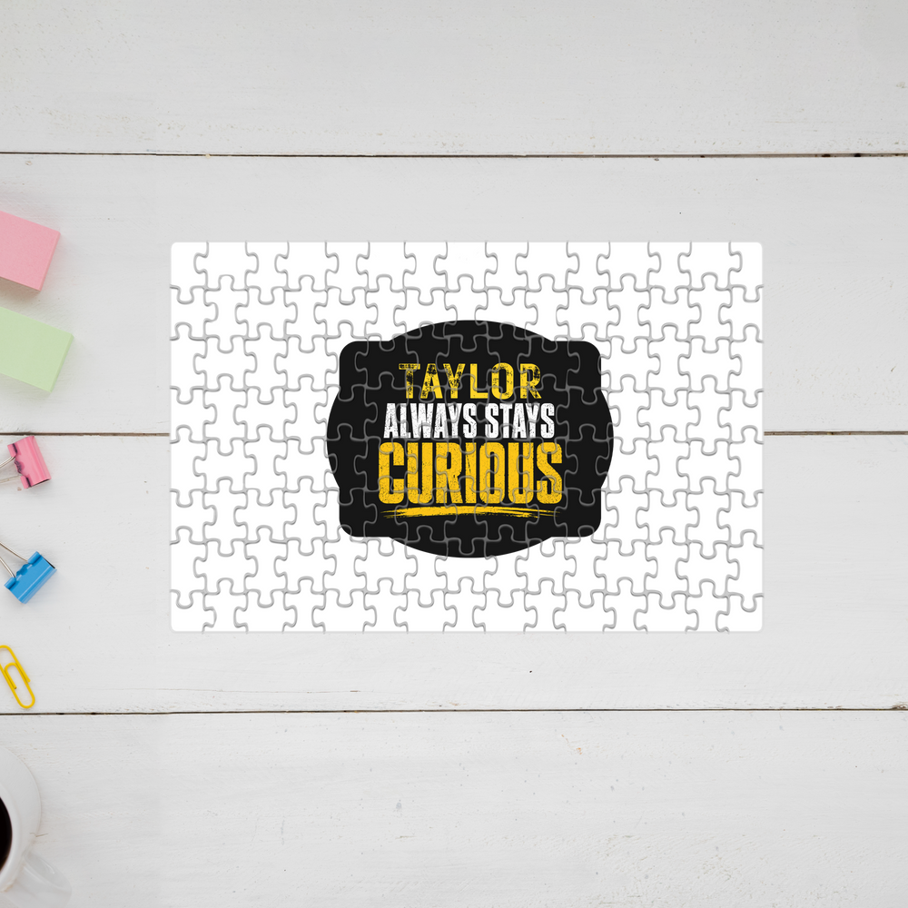 Jigsaw Puzzle | 120 Pieces | A4 Size | Recycled Paper | Semi-Glossy Finish | Fade-Proof Print | Engaging Entertainment | Unisex | Personalized | Typography | Mindset | Everyday | Motivational | Always Curious - front - mockup 1