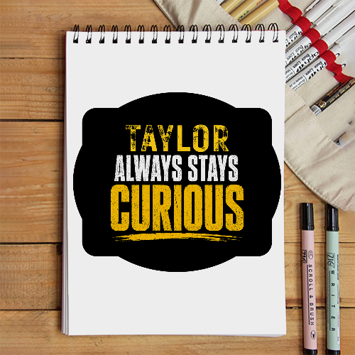 Sketchbook | A5 | 140 GSM Inner Paper, 300 GSM Cover | Spiral Bound | Portable & Durable | Unisex | Personalized | Typography | Mindset | Everyday | Motivational | Always Curious - front - White - mockup 1