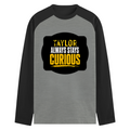 Male Raglan T-Shirt | Men's Regular Fit | 180 GSM Bio-Washed Cotton | DTG Print | Pre-Shrunk, Durable | Personalized | DTG | Typography | Mindset | Everyday | Motivational | Always Curious - front - mockup 1