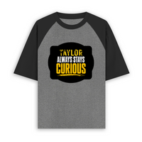 Unisex Oversized Raglan T-Shirt | Relaxed Fit | 100% Bio-Washed Cotton DTG Print | Two-Tone Contrast Sleeves | For Him & Her | Personalized | DTG | Typography | Mindset | Everyday | Motivational | Always Curious