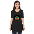 Female Maternity Dress | Regular Fit for Expecting Mothers | 180 GSM Bio-Washed Cotton | DTG Print | Double Stitched Seam | Women | Personalized | DTG | Typography | Positivity | Everyday | Uplifting | Always Stay Positive - front - Black - mockup 1