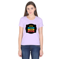 Female Classic Crew T-Shirt | Women's Regular Fit | 180 GSM Bio-Washed Cotton | Pre-Shrunk, Double Stitched | DTF Print | Personalized | DTF | Typography | Positivity | Everyday | Uplifting | Always Stay Positive - front - Lavender - mockup 1