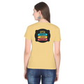 Female Classic Crew T-Shirt | Women's Regular Fit | 180 GSM Bio-Washed Cotton | Pre-Shrunk, Double Stitched | DTF Print | Personalized | DTF | Typography | Positivity | Everyday | Uplifting | Always Stay Positive - back - Beige - mockup 2