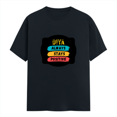 Male Classic Crew T-Shirt | Men's Regular Fit | 180 GSM Bio-Washed Cotton | DTF Print | Pre-Shrunk & Durable | Personalized | DTF | Typography | Positivity | Everyday | Uplifting | Always Stay Positive - front - Navy Blue - mockup 1