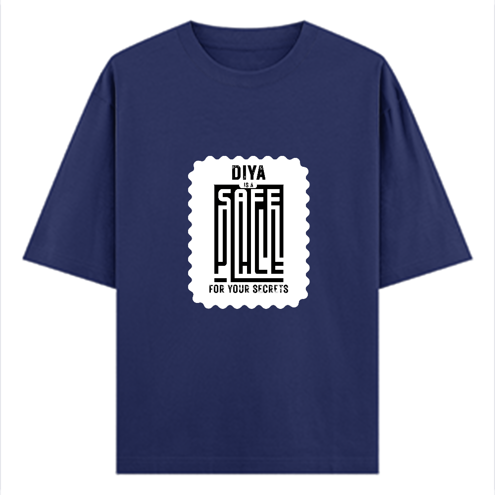 Oversized Classic T-Shirt | Unisex Oversized Fit | 100% Super-Combed Cotton, DTF Print | Pre-Shrunk, Ribbed Neck | Adults | Personalized | DTF | Typography | Trust | Confidentiality | Everyday | Secure - front - Royal Blue - mockup 1