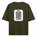 Oversized Classic T-Shirt | Unisex Oversized Fit | 100% Super-Combed Cotton, DTF Print | Pre-Shrunk, Ribbed Neck | Adults | Personalized | DTF | Typography | Trust | Confidentiality | Everyday | Secure - back - Olive Green - mockup 2
