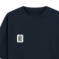 Oversized Classic T-Shirt | Unisex Oversized Fit | 100% Super-Combed Cotton | Embroidery, Pre-Shrunk, Ribbed Neck | Adult | Personalized | Embroidery | Typography | Trust | Confidentiality | Everyday | Secure - left pocket - Navy Blue - mockup 3