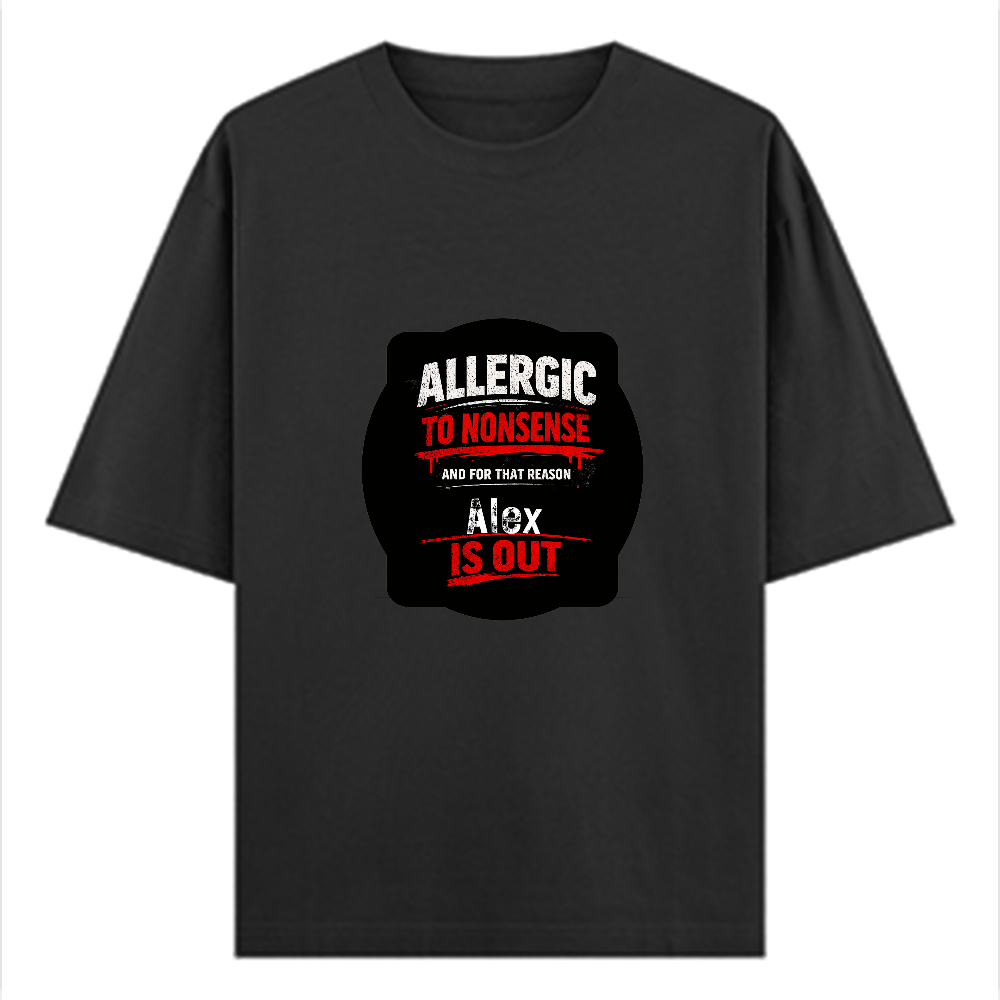 Oversized Classic T-Shirt | Unisex Fit | 100% Super-Combed Cotton | DTG Print | Pre-Shrunk, 240 GSM | Adults | Personalized | DTG | Typography | Attitude | Everyday | Assertive - front - Black - mockup 1