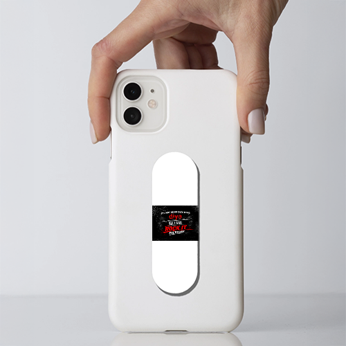 Phone Grip | Universal Fit | UV Printed | Secure Hold & Media Stand | Unisex | Personalized | Bold Graphic | Self-empowerment | Everyday | Empowerment - front - White - mockup 1