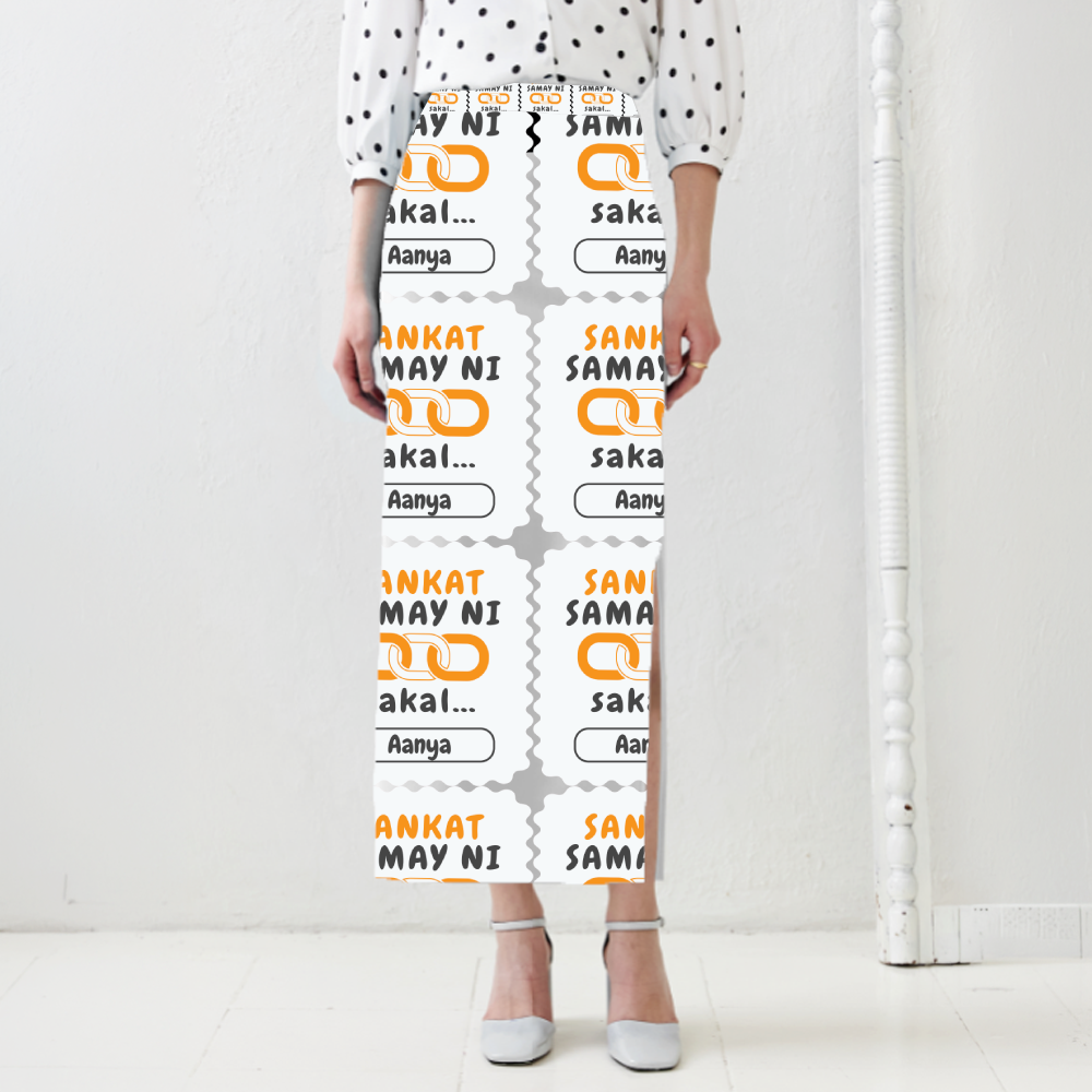 Personalized Minimalist Female Pencil Skirt All Over Printed Products with Custom Name
