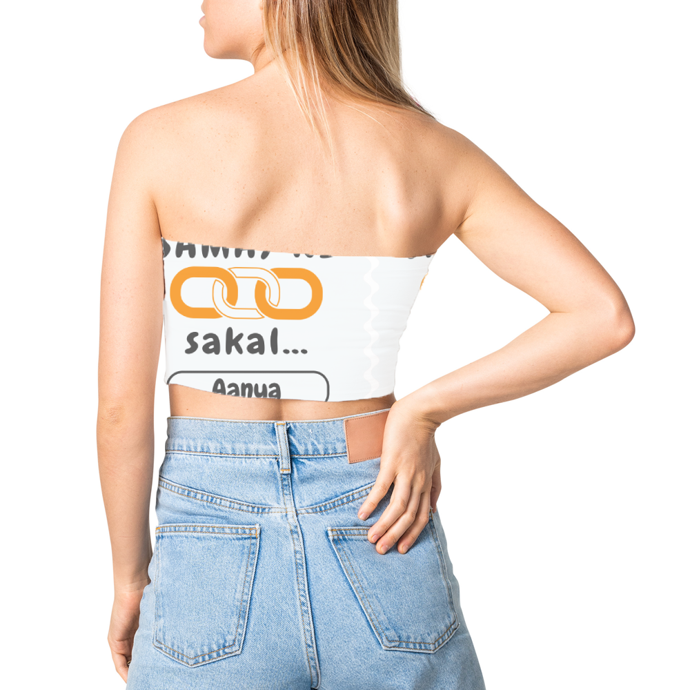 Personalized Minimalist Female Tube Top All Over Printed Products with Custom Name