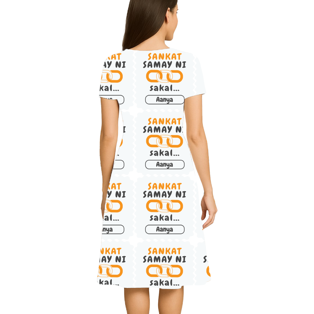 Personalized Minimalist Female A Line Dress All Over Printed Products with Custom Name