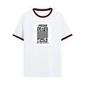 Ringer T-shirt | Unisex Fit | 100% Cotton | DTF Print | Bio Washed & Pre Shrunk | Adults | Personalized | DTF | Typography | Trust | Secrets | Everyday - front - Maroon off white - mockup 1