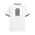 Ringer T-shirt | Unisex Fit | 100% Cotton | DTF Print | Bio Washed & Pre Shrunk | Adults | Personalized | DTF | Typography | Trust | Secrets | Everyday - back - Black White - mockup 2