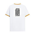 Ringer T-shirt | Unisex Fit | 100% Cotton | DTF Print | Bio Washed & Pre Shrunk | Adults | Personalized | DTF | Typography | Trust | Secrets | Everyday - back - Mustard yellow off white - mockup 2