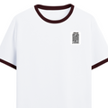 Ringer T-shirt | Unisex Fit | 100% Cotton | DTF Print | Bio Washed & Pre Shrunk | Adults | Personalized | DTF | Typography | Trust | Secrets | Everyday - left pocket - Maroon off white - mockup 3