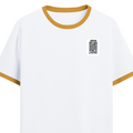 Ringer T-shirt | Unisex Fit | 100% Cotton | DTF Print | Bio Washed & Pre Shrunk | Adults | Personalized | DTF | Typography | Trust | Secrets | Everyday - left pocket - Mustard yellow off white - mockup 3