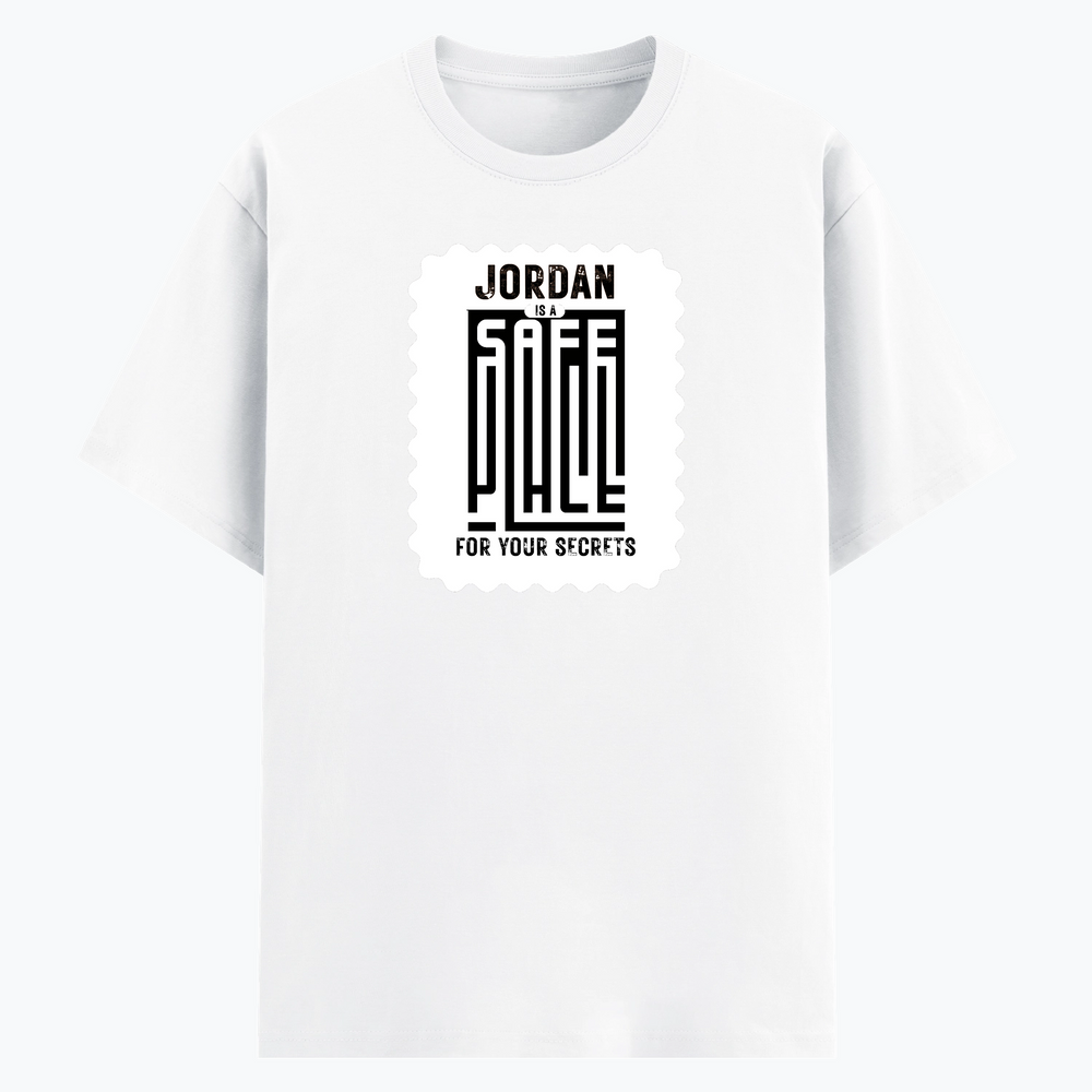Cotton Stretch T-Shirt | Unisex Fit | 95% Cotton 5% Spandex | DTF Print | Stretchable & Breathable | Personalized | DTF | Typography | Trust | Secrets | Everyday - front - White - mockup 1
