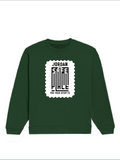 Oversized Sweatshirt | Relaxed Fit Unisex | 400 GSM Cotton Blend | DTG Printed | Pre-Shrunk Drop Shoulder | Personalized | DTG | Typography | Trust | Secrets | Everyday - front - Bottle Green - mockup 1