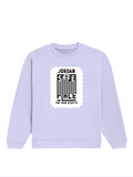 Oversized Sweatshirt | Relaxed Fit Unisex | 400 GSM Cotton Blend | DTG Printed | Pre-Shrunk Drop Shoulder | Personalized | DTG | Typography | Trust | Secrets | Everyday - front - Lavender - mockup 1