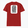 Male V Neck T-Shirt | Men's Regular Fit | 180 GSM Bio-Washed Cotton | DTG Print | Double Stitched Seams | Personalized | DTG | Typography | Trust | Secrets | Everyday - back - Red - mockup 2