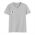 Men's V-Neck T-Shirt | Regular Fit | 180 GSM Bio-Washed Cotton Blend | DTF Print | Durable & Pre-Shrunk | Personalized | DTF | Typography | Trust | Secrets | Everyday - right pocket - Grey Melange - mockup 4
