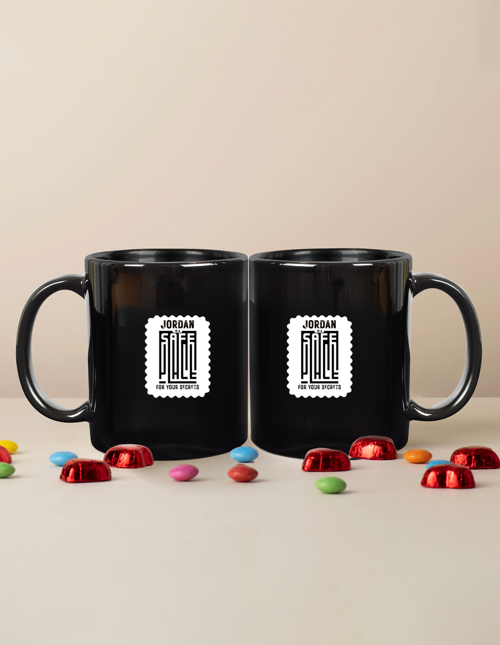 Black Coffee Mug | 11 oz | Ceramic Sublimation | Fade-Proof Print | Unisex | Personalized | Typography | Trust | Secrets | Everyday - front - mockup 1
