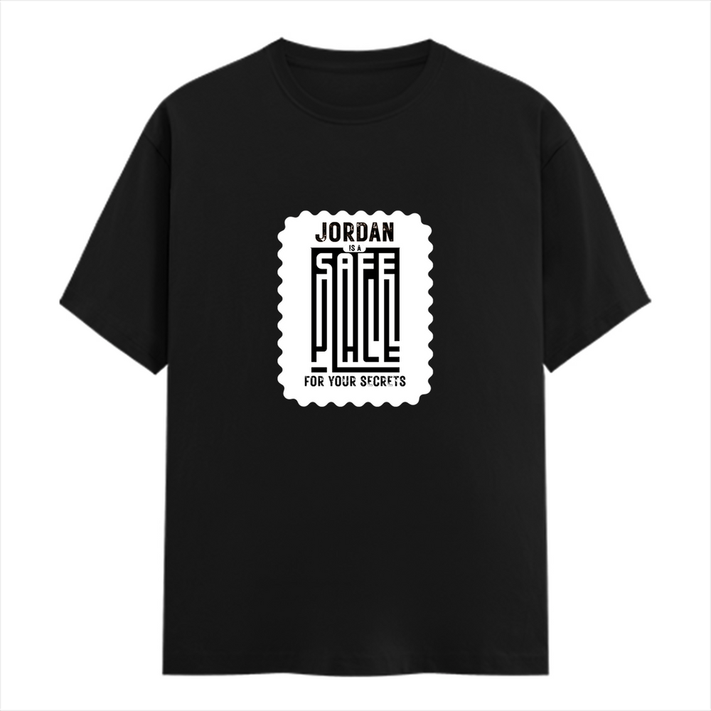Men's Classic Crew T-Shirt | Regular Fit | 180 GSM Bio-Washed Cotton | DTG Print Ready | Everyday Wear | Personalized | DTG | Typography | Trust | Secrets | Everyday - front - Black - mockup 1