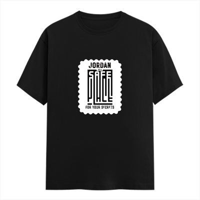 Men's Classic Crew T-Shirt | Regular Fit | 180 GSM Bio-Washed Cotton | DTG Print Ready | Everyday Wear | Personalized | DTG | Typography | Trust | Secrets | Everyday - front - Black - mockup 1