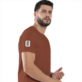 Men's Classic Crew T-Shirt | Regular Fit | 180 GSM Bio-Washed Cotton | DTG Print Ready | Everyday Wear | Personalized | DTG | Typography | Trust | Secrets | Everyday - right sleeve - Copper - mockup 6